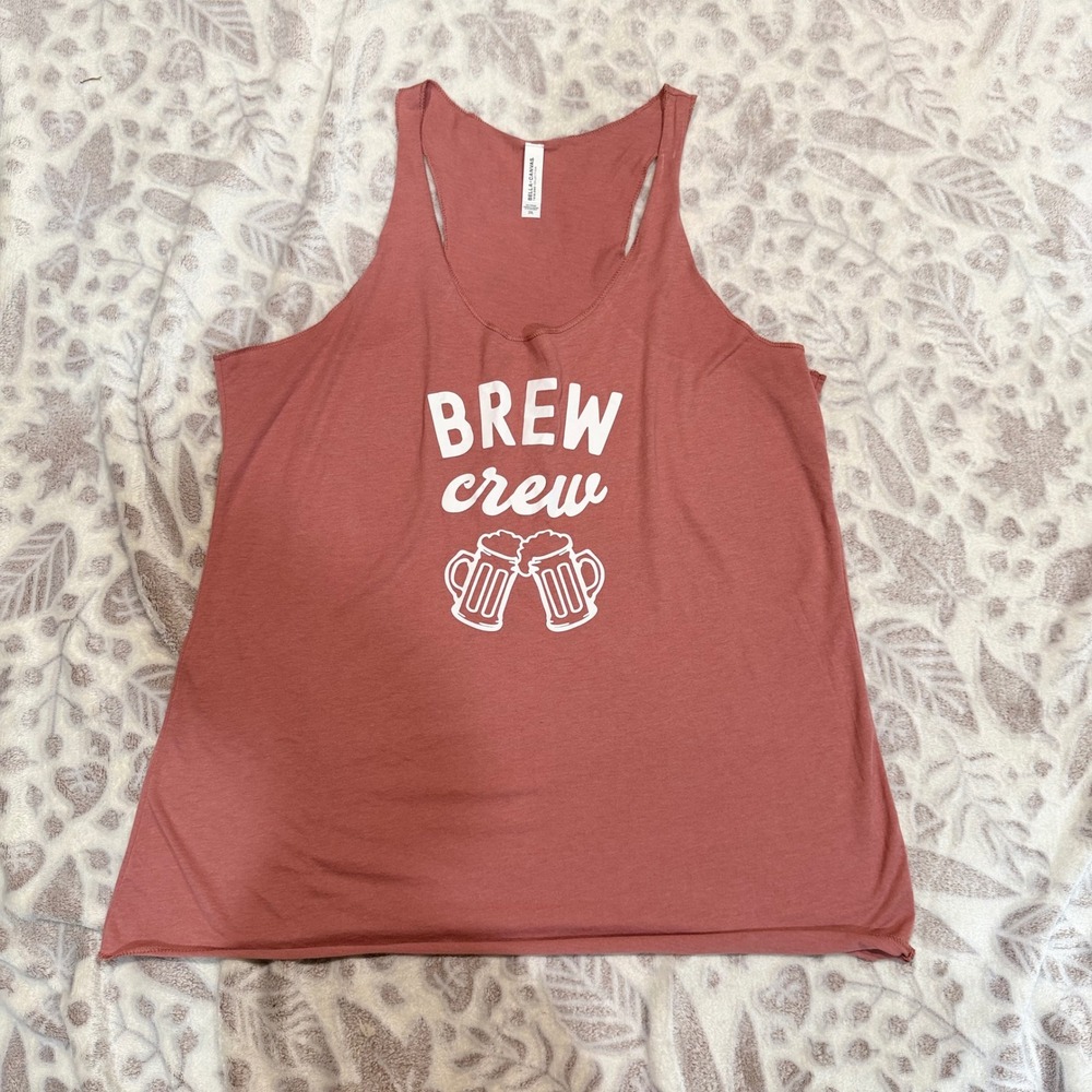 Bella Canvas Tank Top Women 2XL Rose Brew Crew Beer Graphic Casual Brewery